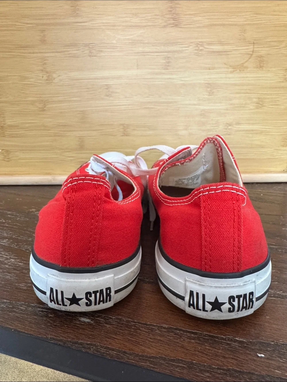 Converse Red Canvas Low-Top Sneakers with White Laces